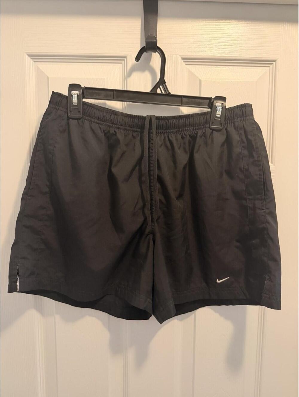 Vintage Nike Shorts Womens Medium Black Drawstring Silver Tag Y2K